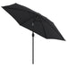 Umbrelă de soare exterior, LED-uri și stâlp oțel, negru, 300 cm - WALTI WALTI