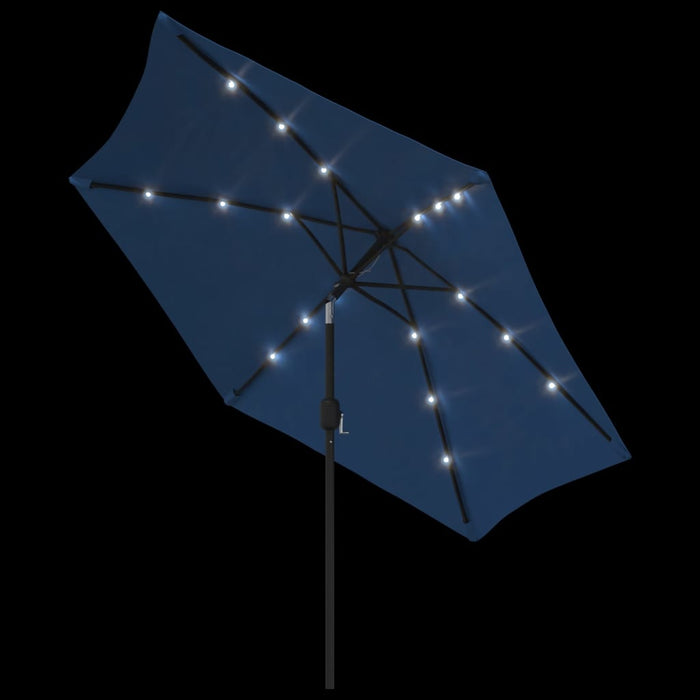 Umbrelă de soare exterior, LED-uri și stâlp oțel, azur, 300 cm - WALTI WALTI