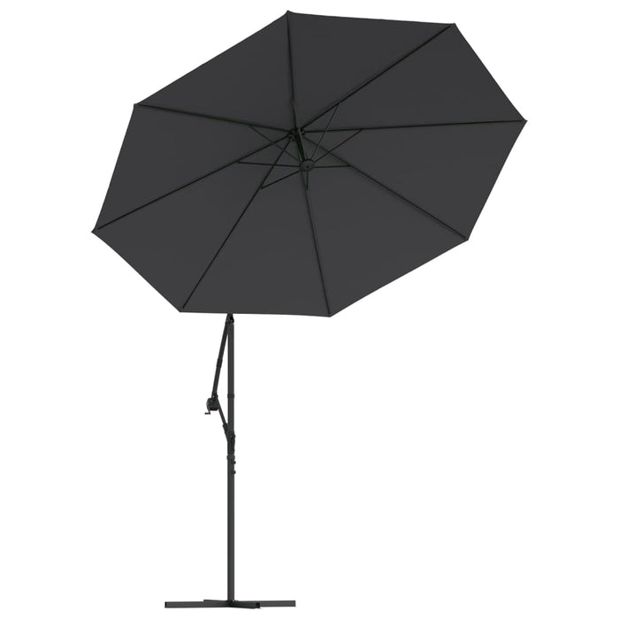 Umbrelă în consolă cu LED și stâlp din oțel, negru, 300 cm WALTI