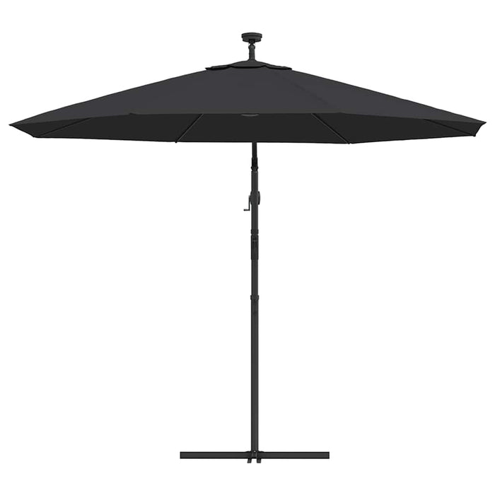 Umbrelă în consolă cu LED și stâlp din oțel, negru, 300 cm WALTI