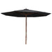 Umbrelă de soare de exterior, stâlp din lemn, negru, 350 cm - WALTI WALTI