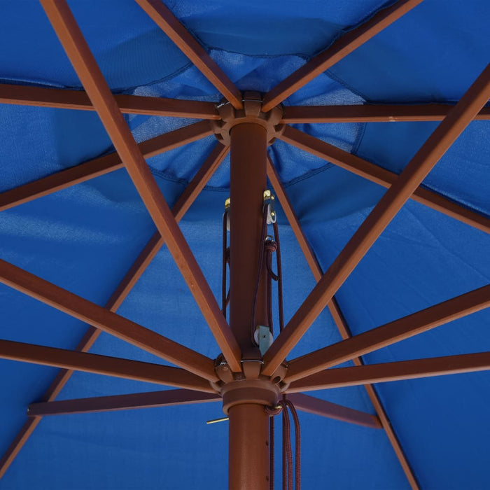 Umbrelă de soare de exterior, stâlp din lemn, albastru, 350 cm - WALTI WALTI