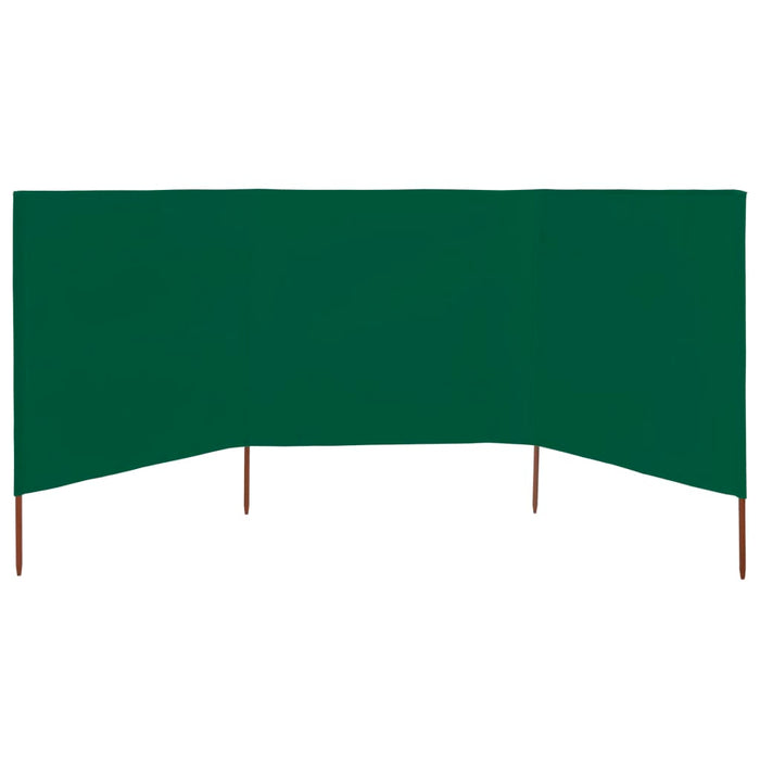 Paravan anti-vânt cu 3 panouri, verde, 400 x 80 cm, textil - WALTI WALTI