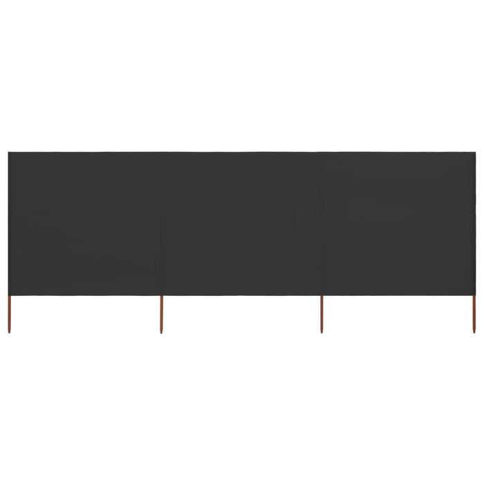 Paravan anti-vânt cu 3 panouri, antracit, 400 x 80 cm, textil - WALTI WALTI