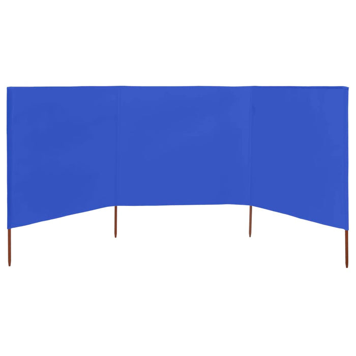 Paravan anti-vânt cu 3 panouri, azur, 400 x 80 cm, textil - WALTI WALTI