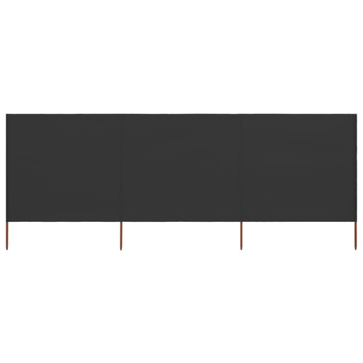 Paravan anti-vânt cu 3 panouri, antracit, 400 x 160 cm, textil - WALTI WALTI