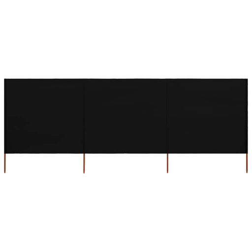 Paravan anti-vânt cu 3 panouri, negru, 400 x 160 cm, textil - WALTI WALTI