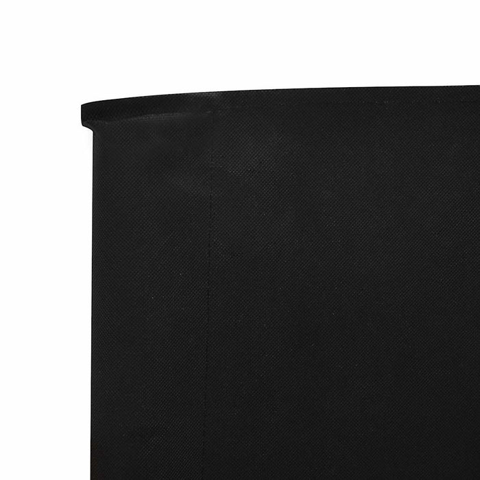 Paravan anti-vânt cu 3 panouri, negru, 400 x 160 cm, textil WALTI