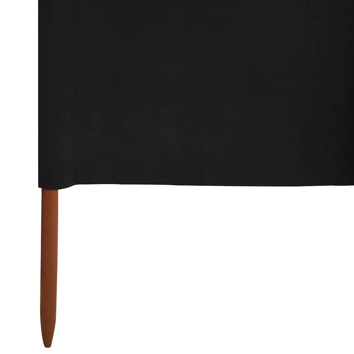 Paravan anti-vânt cu 3 panouri, negru, 400 x 160 cm, textil WALTI