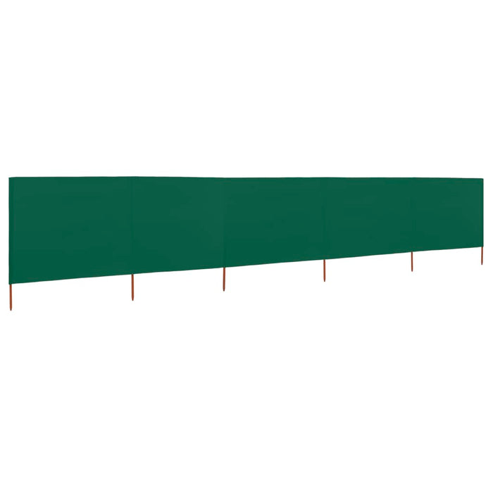 Paravan anti-vânt cu 5 panouri, verde, 600 x 160 cm, textil - WALTI WALTI