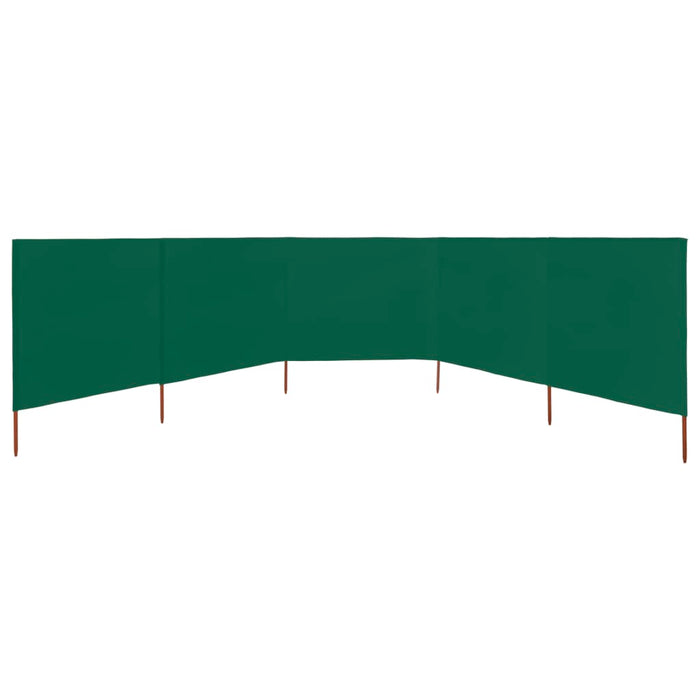Paravan anti-vânt cu 5 panouri, verde, 600 x 160 cm, textil - WALTI WALTI