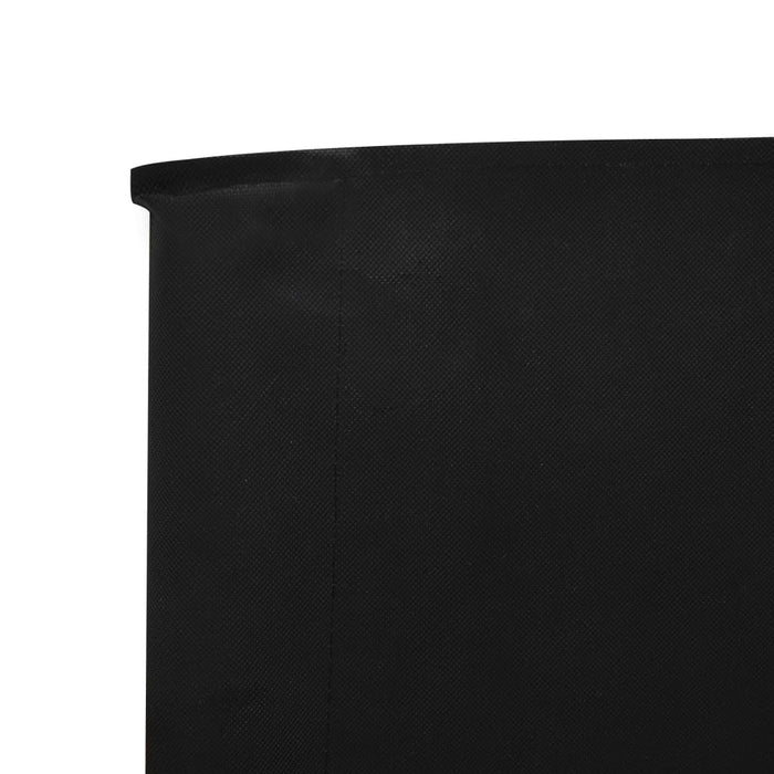 Paravan anti-vânt cu 6 panouri, negru, 800 x 80 cm, textil - WALTI WALTI