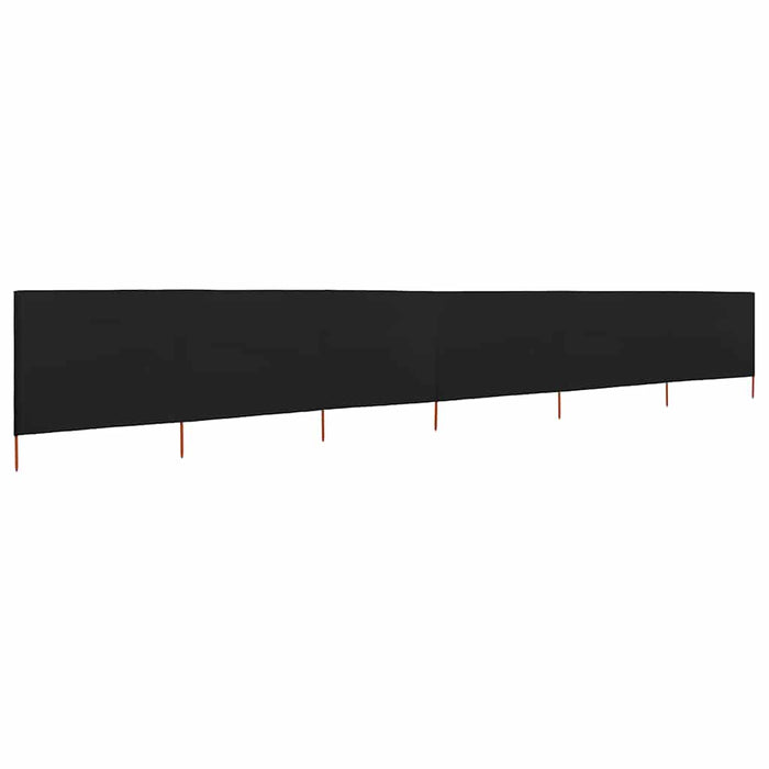 Paravan anti-vânt cu 6 panouri, negru, 800 x 120 cm, textil - WALTI WALTI