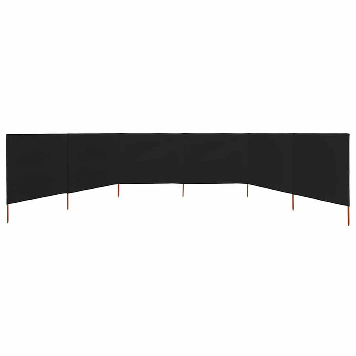 Paravan anti-vânt cu 6 panouri, negru, 800 x 120 cm, textil - WALTI WALTI