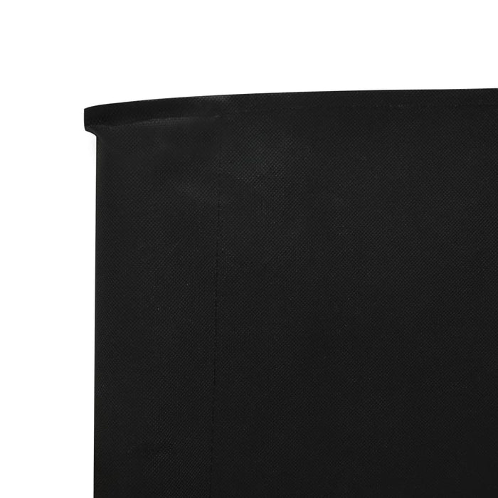 Paravan anti-vânt cu 9 panouri, negru, 1200 x 80 cm, textil - WALTI WALTI