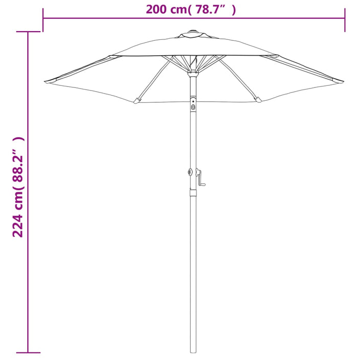 Umbrelă de soare, nisipiu, 200 x 224 cm, aluminiu - WALTI WALTI