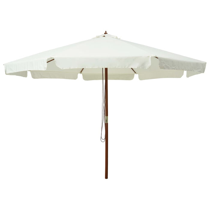 Umbrelă soare de exterior, stâlp din lemn, alb nisipiu, 330 cm - WALTI WALTI