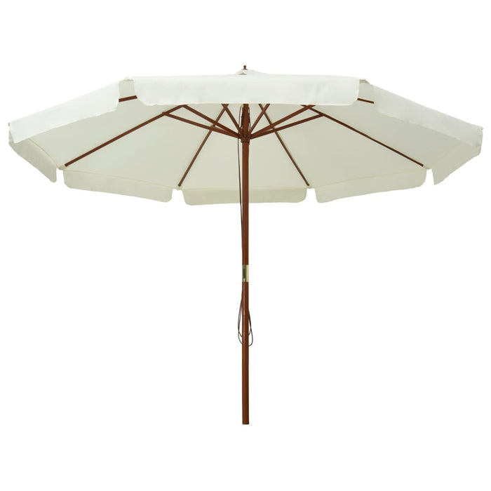 Umbrelă soare de exterior, stâlp din lemn, alb nisipiu, 330 cm - WALTI WALTI