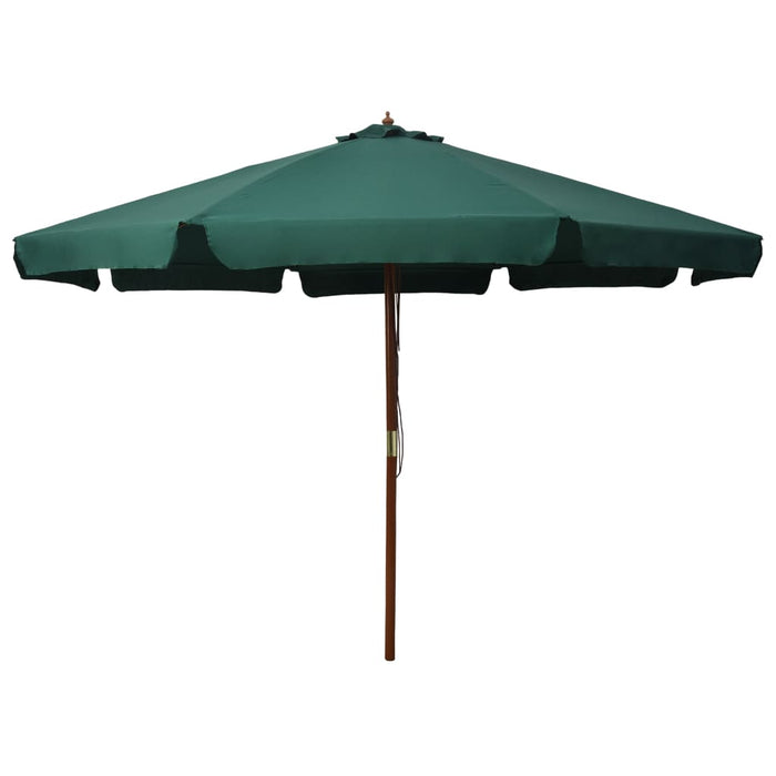 Umbrelă de soare de exterior, stâlp din lemn, verde, 330 cm - WALTI WALTI