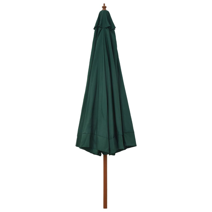 Umbrelă de soare de exterior, stâlp din lemn, verde, 330 cm - WALTI WALTI