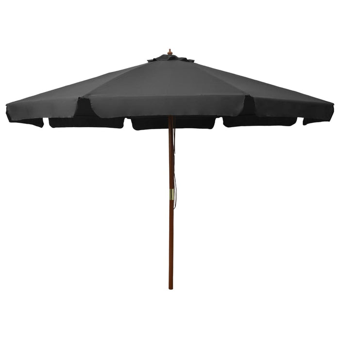 Umbrelă de soare de exterior, stâlp din lemn, antracit, 330 cm - WALTI WALTI