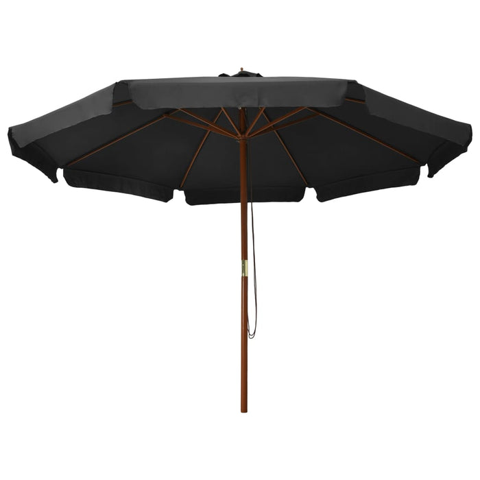 Umbrelă de soare de exterior, stâlp din lemn, antracit, 330 cm - WALTI WALTI