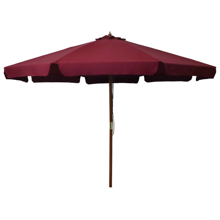 Umbrelă de soare de exterior, stâlp lemn, roșu burgund, 330 cm - WALTI WALTI