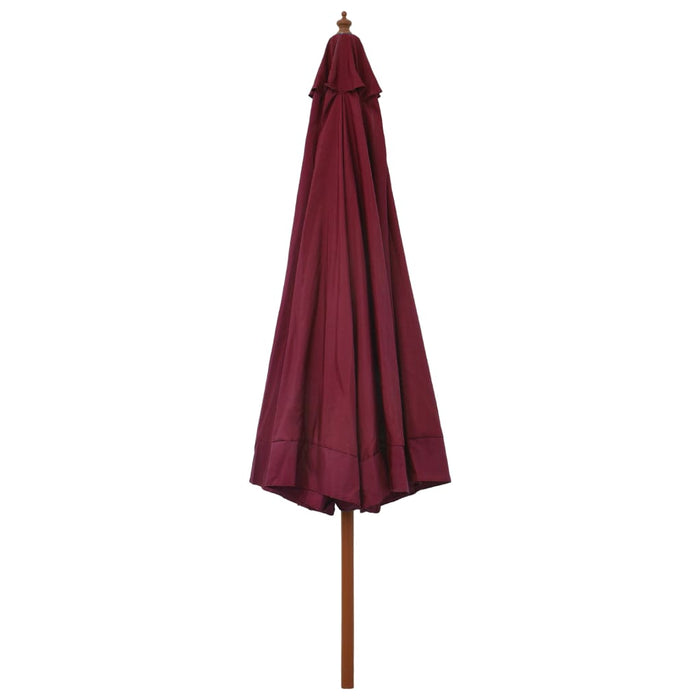 Umbrelă de soare de exterior, stâlp lemn, roșu burgund, 330 cm - WALTI WALTI