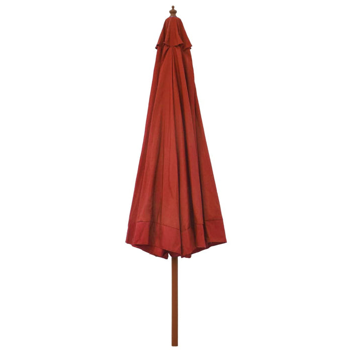 Umbrelă de soare de exterior, stâlp lemn, cărămiziu, 330 cm - WALTI WALTI