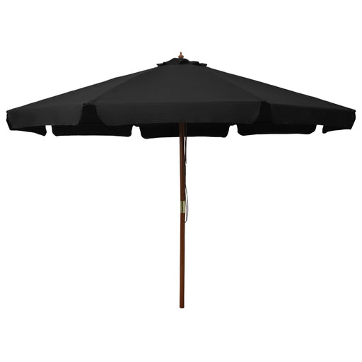 Umbrelă de soare de exterior, stâlp din lemn, negru, 330 cm - WALTI WALTI