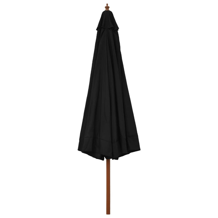 Umbrelă de soare de exterior, stâlp din lemn, negru, 330 cm - WALTI WALTI