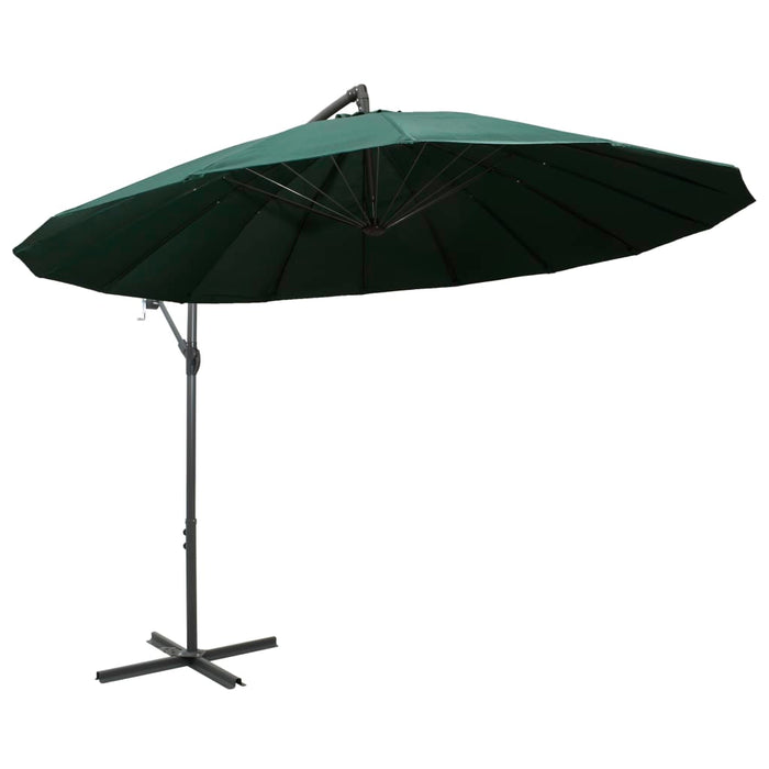 Umbrelă de soare suspendată, verde, 3 m, stâlp de aluminiu - WALTI WALTI