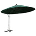 Umbrelă de soare suspendată, verde, 3 m, stâlp de aluminiu - WALTI WALTI