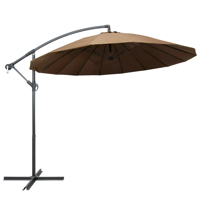 Umbrelă de soare suspendată, gri taupe, 3 m, stâlp de aluminiu - WALTI WALTI