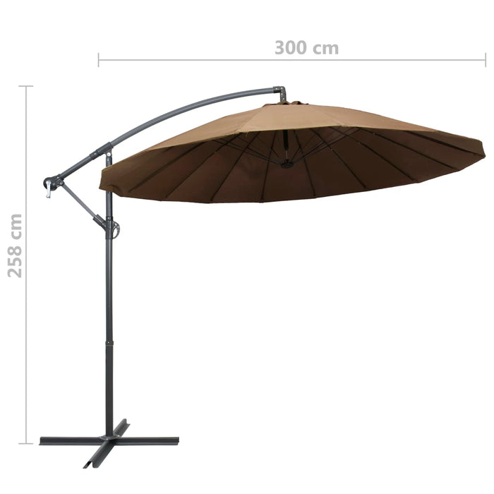 Umbrelă de soare suspendată, gri taupe, 3 m, stâlp de aluminiu - WALTI WALTI