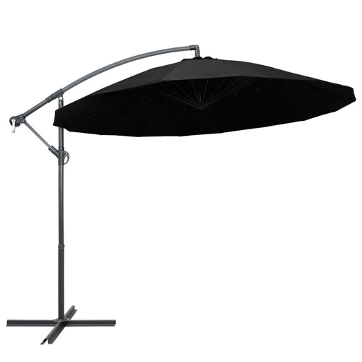 Umbrelă de soare suspendată, negru, 3 m, stâlp de aluminiu - WALTI WALTI