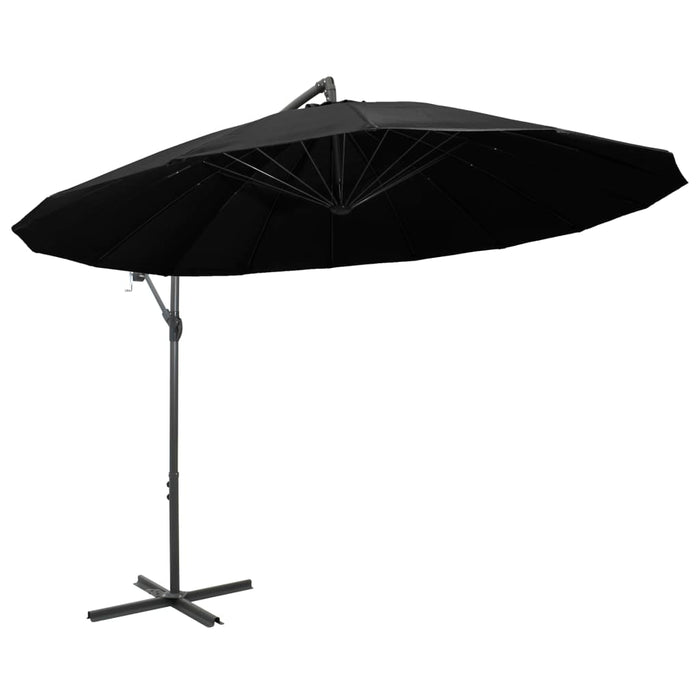 Umbrelă de soare suspendată, negru, 3 m, stâlp de aluminiu - WALTI WALTI