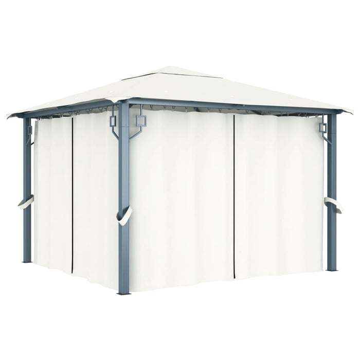 Pavilion cu perdele, crem, 300 x 300 cm, aluminiu - WALTI WALTI