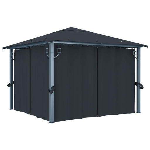 Pavilion cu perdele, antracit, 300 x 300 cm, aluminiu - WALTI WALTI