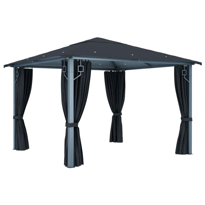 Pavilion cu perdele, antracit, 300 x 300 cm, aluminiu - WALTI WALTI