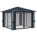 Pavilion cu perdele, antracit, 300 x 300 cm, aluminiu - WALTI WALTI