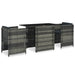 Set mobilier de bistro cu perne, 3 piese, gri, poliratan - WALTI WALTI