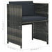 Set mobilier de bistro cu perne, 3 piese, gri, poliratan - WALTI WALTI