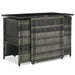 Set mobilier de bistro cu perne, 3 piese, gri, poliratan - WALTI WALTI