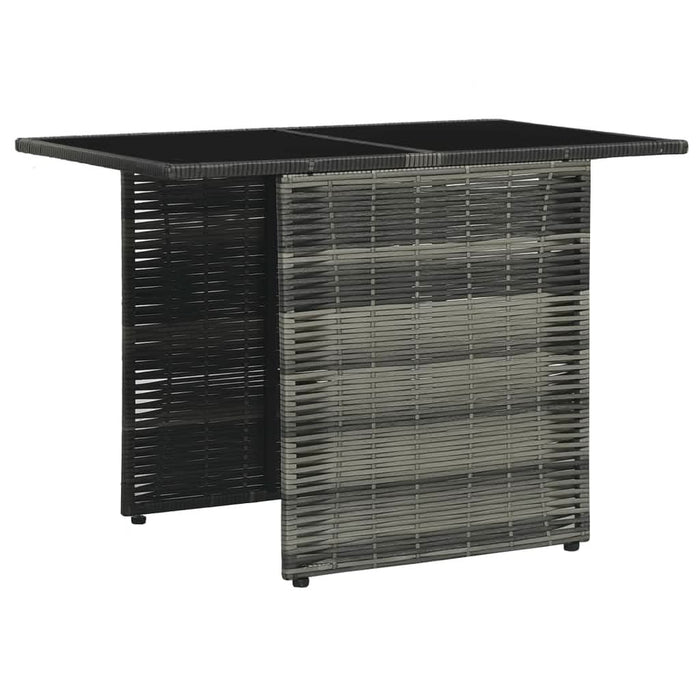 Set mobilier de bistro cu perne, 3 piese, gri, poliratan - WALTI WALTI