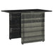 Set mobilier de bistro cu perne, 3 piese, gri, poliratan - WALTI WALTI