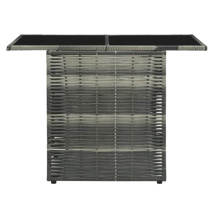 Set mobilier de bistro cu perne, 3 piese, gri, poliratan - WALTI WALTI