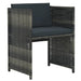 Set mobilier de bistro cu perne, 3 piese, gri, poliratan - WALTI WALTI