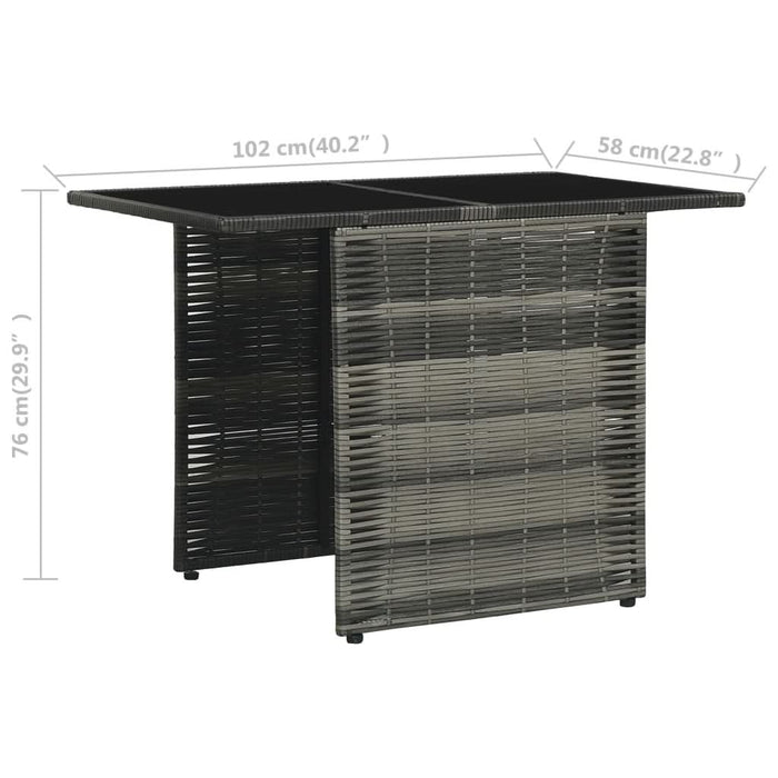 Set mobilier de bistro cu perne, 3 piese, gri, poliratan - WALTI WALTI