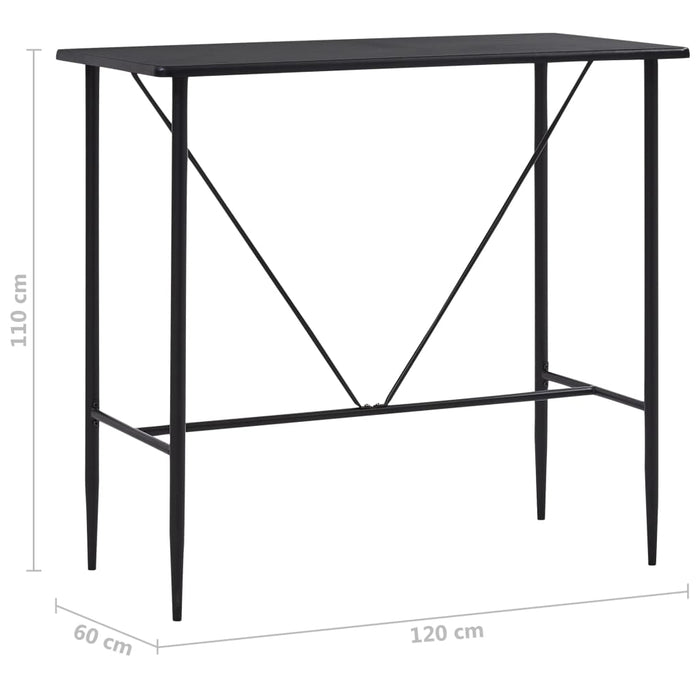 Masă de bar, negru, 120 x 60 x 110 cm, MDF - WALTI WALTI